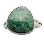 Green Aventurine 925 Sterling Silver Ring Jewelry Size-17 SR01150