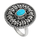 Sleeping Beauty Turquoise 925 Sterling Silver Ring Jewelry Size-10 SR01154
