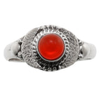 Carnelian 925 Sterling Silver Ring Jewelry Size-16 SR01156
