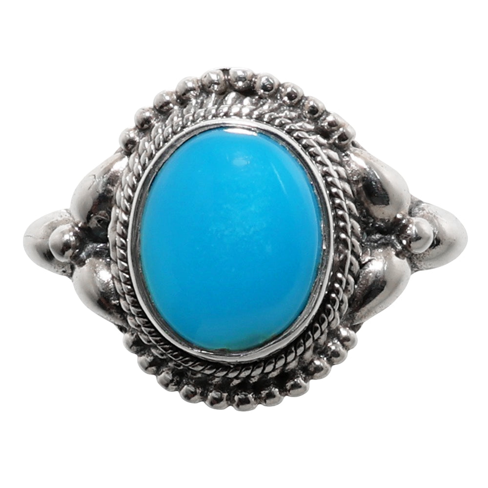 Sleeping Beauty Turquoise 925 Sterling Silver Ring Jewelry Size-16 SR01157