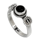 Black Onyx 925 Sterling Silver Ring Jewelry Size-18 SR01159