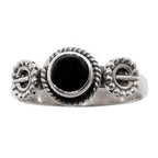 Black Onyx 925 Sterling Silver Ring Jewelry Size-18 SR01159