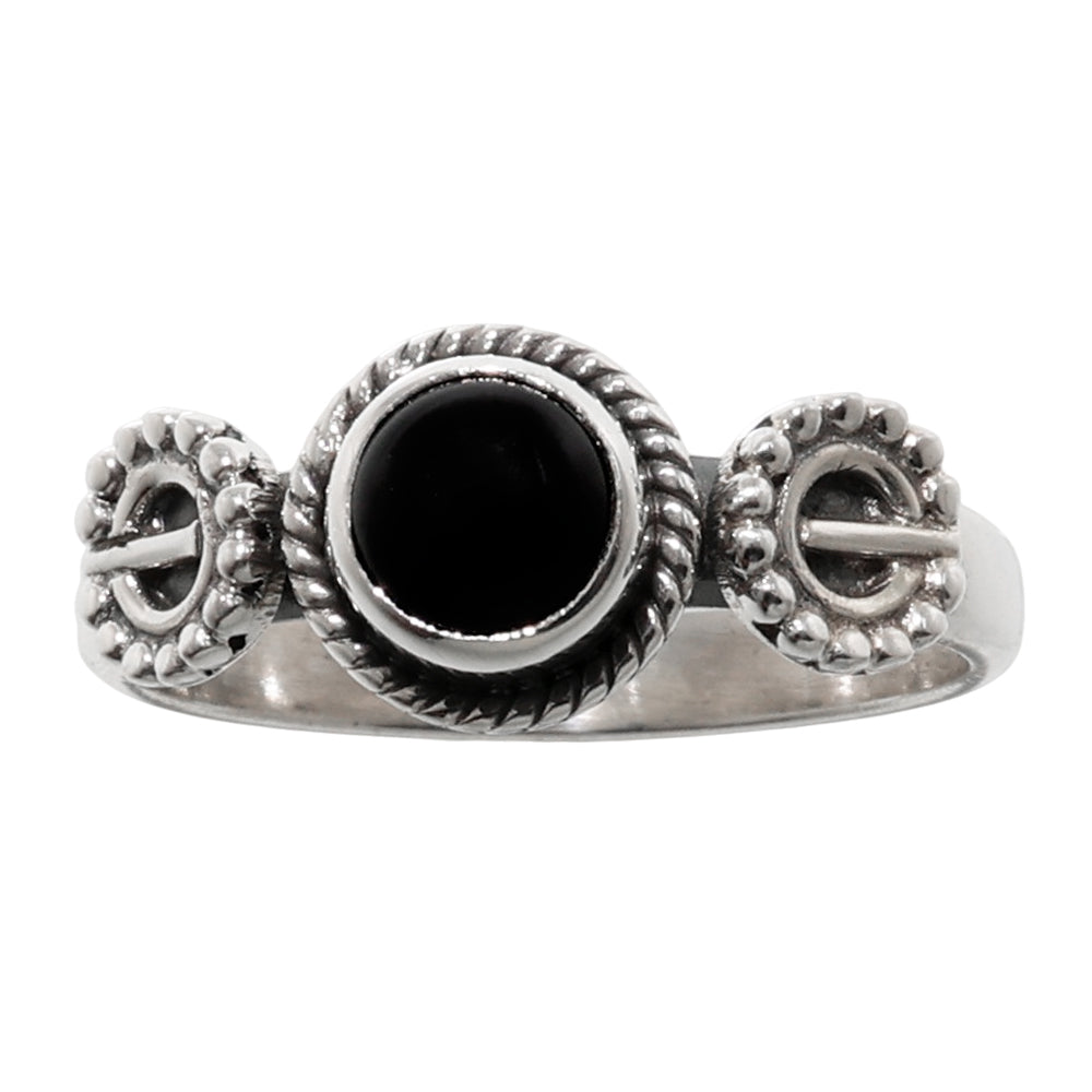 Black Onyx 925 Sterling Silver Ring Jewelry Size-18 SR01159