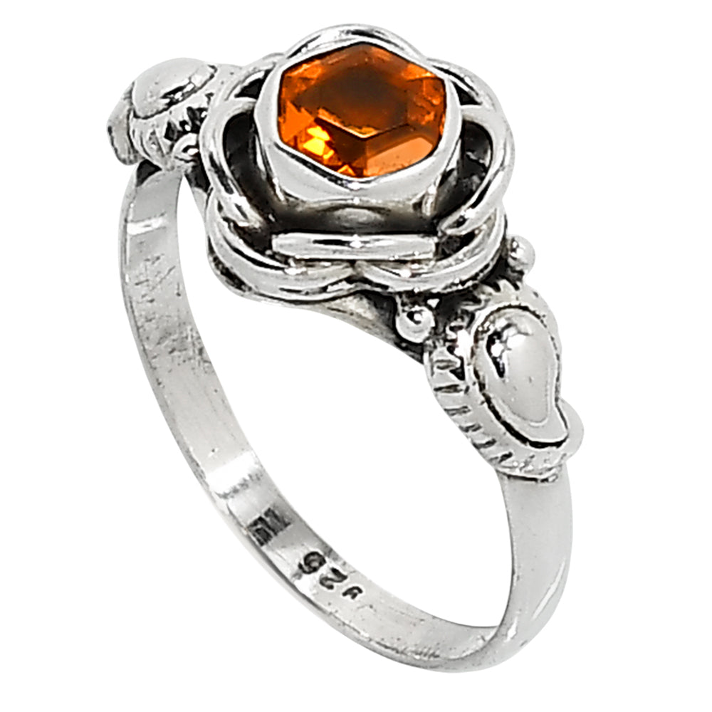 Lab Created Padparadscha 925 Sterling Silver Ring Jewelry Size-14 SR01161