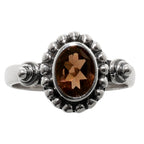 Smoky Quartz 925 Sterling Silver Ring Jewelry Size-12 SR01162