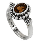 Smoky Quartz 925 Sterling Silver Ring Jewelry Size-12 SR01162