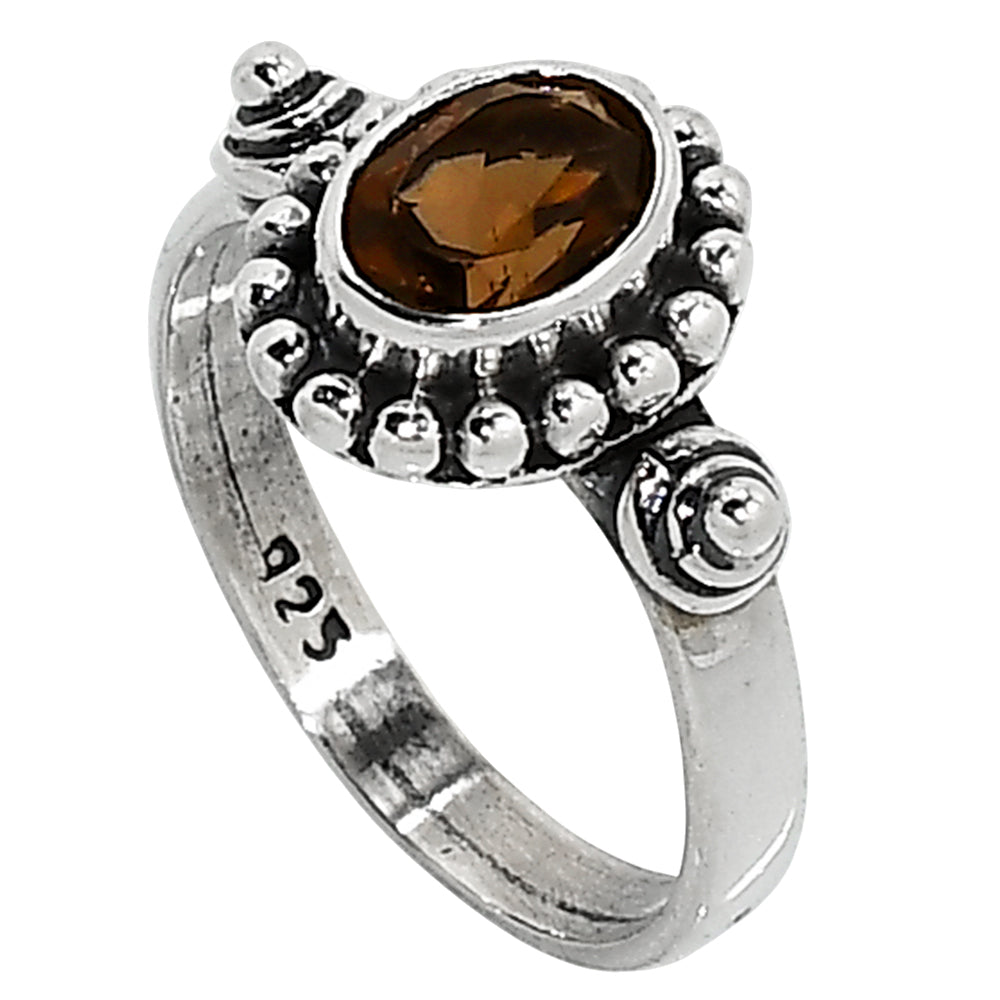 Smoky Quartz 925 Sterling Silver Ring Jewelry Size-12 SR01162