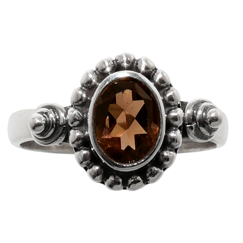 Smoky Quartz 925 Sterling Silver Ring Jewelry Size-12 SR01162