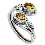 Adjustable - Citrine 925 Sterling Silver Ring Jewelry Size-14 SR01163