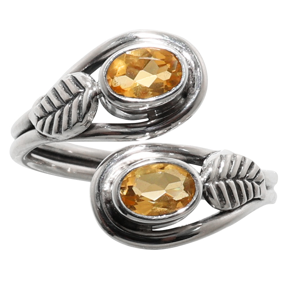 Adjustable - Citrine 925 Sterling Silver Ring Jewelry Size-14 SR01163