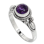 Amethyst 925 Sterling Silver Ring Jewelry Size-14 SR01165