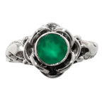 Green Onyx 925 Sterling Silver Ring Jewelry Size-17 SR01166