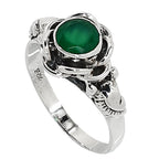 Green Onyx 925 Sterling Silver Ring Jewelry Size-17 SR01166