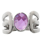 Amethyst Checker 925 Sterling Silver Ring Jewelry Size-13 SR01168