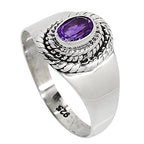 Amethyst 925 Sterling Silver Ring Jewelry Size-17 SR01170