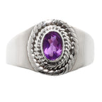 Amethyst 925 Sterling Silver Ring Jewelry Size-17 SR01170