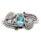 Leaf - Sky Blue Topaz 925 Sterling Silver Ring Jewelry Size-20 SR01171