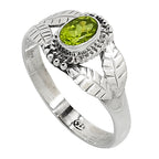 Leaf - Peridot 925 Sterling Silver Ring Jewelry Size-20 SR01174