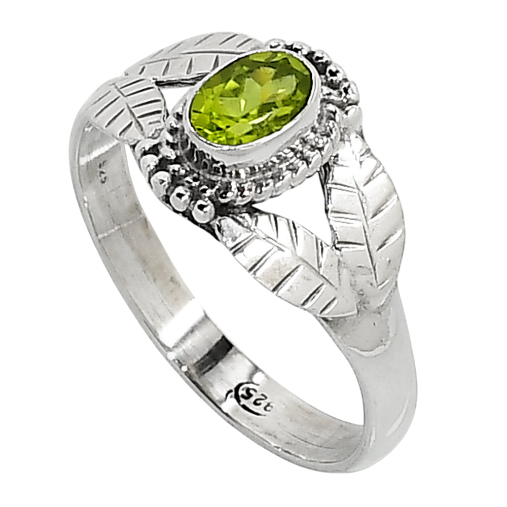 Leaf - Peridot 925 Sterling Silver Ring Jewelry Size-20 SR01174