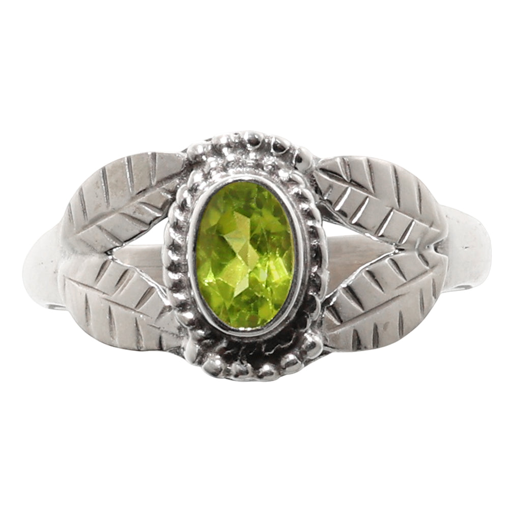 Leaf - Peridot 925 Sterling Silver Ring Jewelry Size-20 SR01174