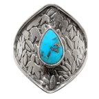 Kingman Turquoise With Pyrite 925 Sterling Silver Ring Jewelry Size-14 SR01175