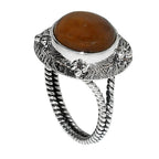 Australian Lattice Sunstone 925 Sterling Silver Ring Jewelry Size-14 SR01180