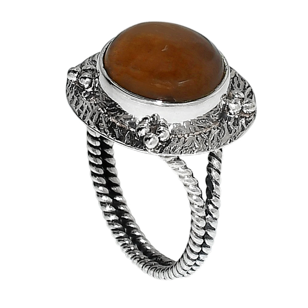 Australian Lattice Sunstone 925 Sterling Silver Ring Jewelry Size-14 SR01180