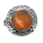Australian Lattice Sunstone 925 Sterling Silver Ring Jewelry Size-14 SR01180