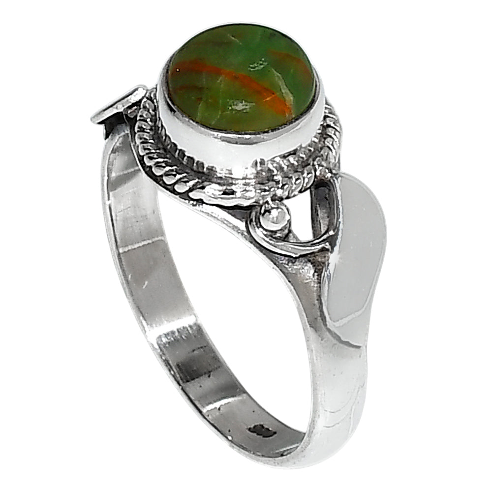 Turkish Rainforest Chrysocolla 925 Sterling Silver Ring Jewelry Size-16 SR01181