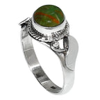 Turkish Rainforest Chrysocolla 925 Sterling Silver Ring Jewelry Size-16 SR01181