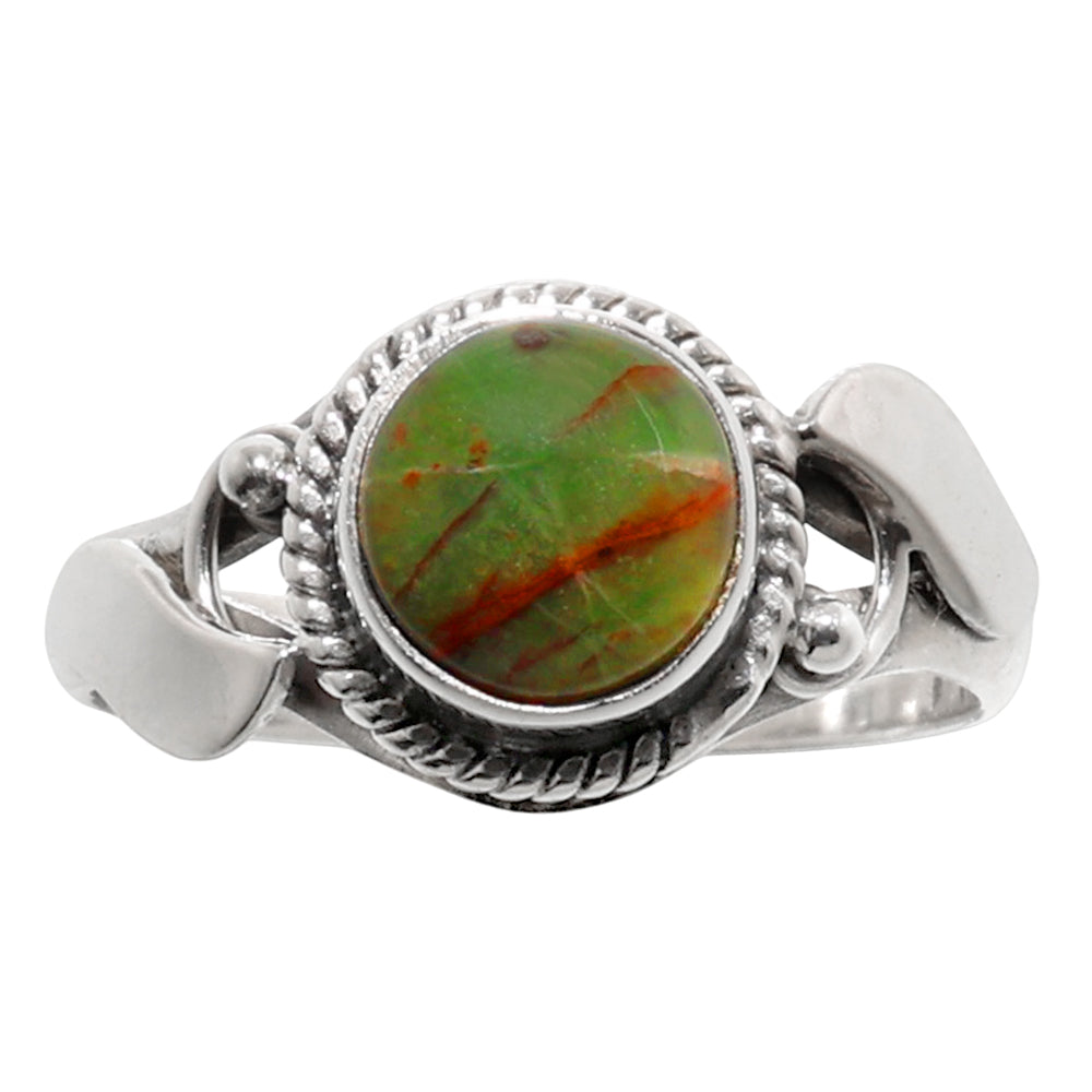 Turkish Rainforest Chrysocolla 925 Sterling Silver Ring Jewelry Size-16 SR01181