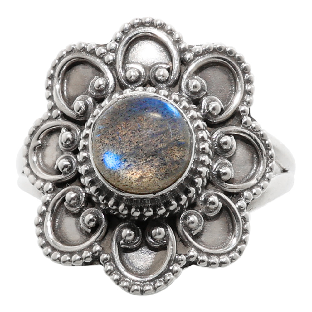 Blue Labradorite 925 Sterling Silver Ring Jewelry Size-20 SR01183