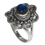 Blue Labradorite 925 Sterling Silver Ring Jewelry Size-20 SR01183
