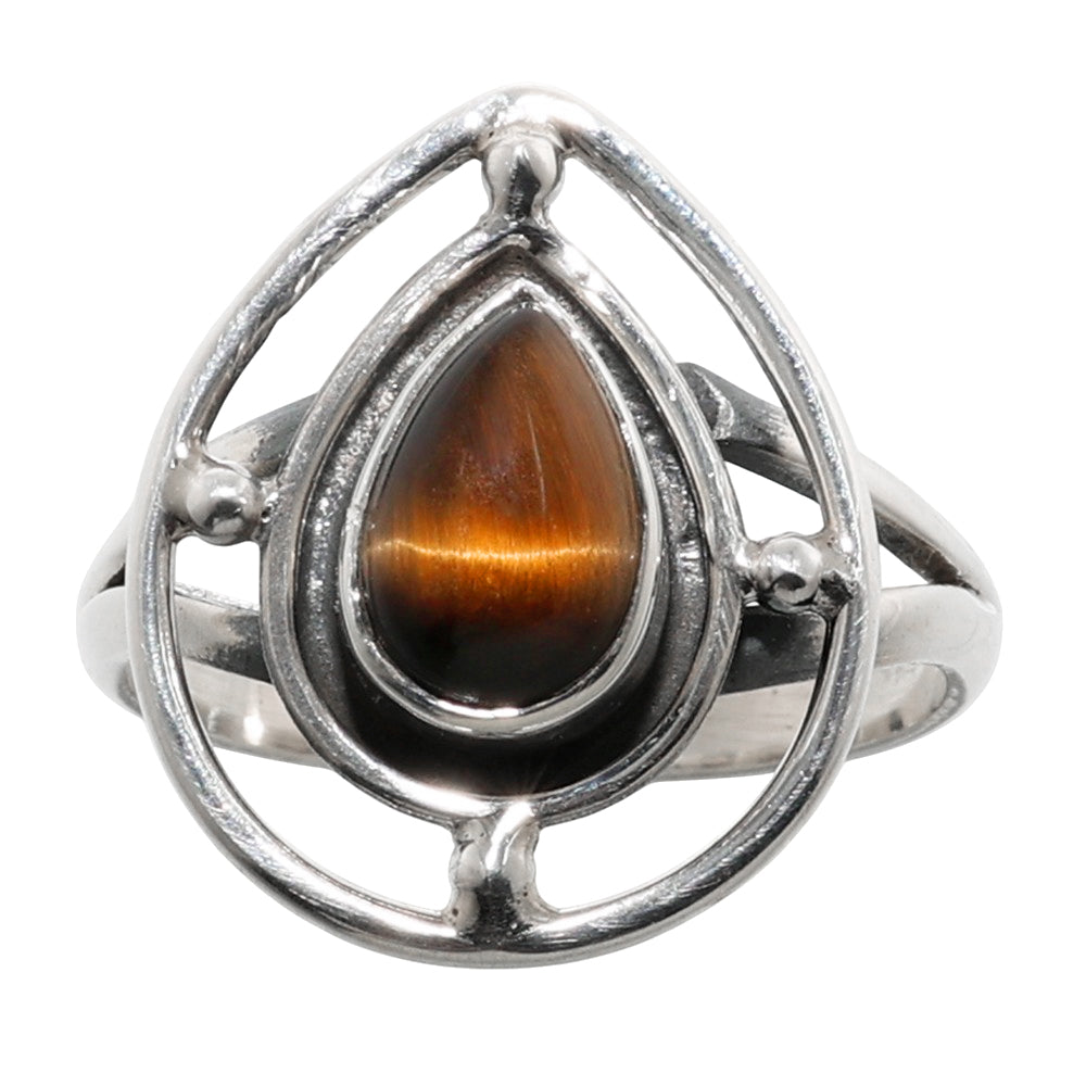 Tiger Eye 925 Sterling Silver Ring Jewelry Size-17 SR01188