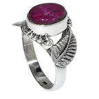 Leaf - Russian Eudialyte 925 Sterling Silver Ring Jewelry Size-14 SR01190