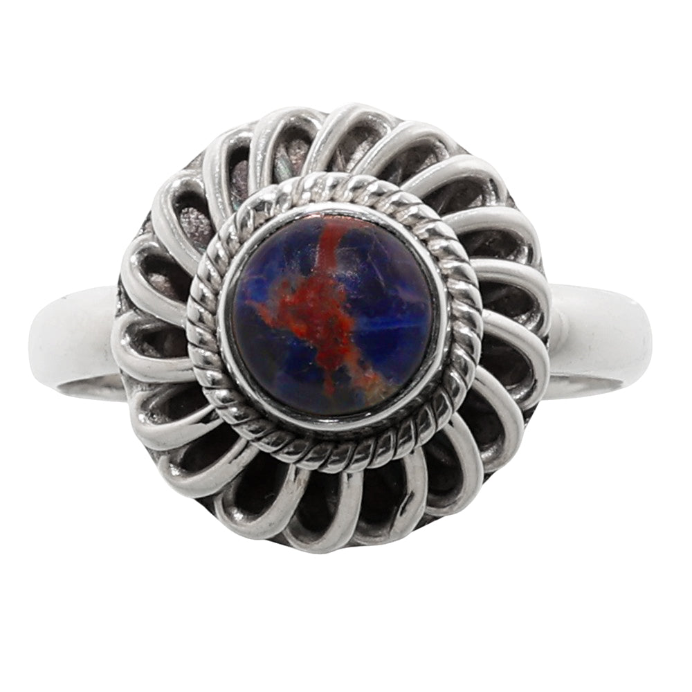 Sodalite 925 Sterling Silver Ring Jewelry Size-17 SR01193