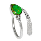 Adjustable - Copper Green Turquoise 925 Sterling Silver Ring Jewelry Size-20 SR01195