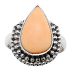 Natural Spiny Oyster Shell 925 Sterling Silver Ring Jewelry Size-16 SR01196