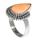 Natural Spiny Oyster Shell 925 Sterling Silver Ring Jewelry Size-16 SR01196