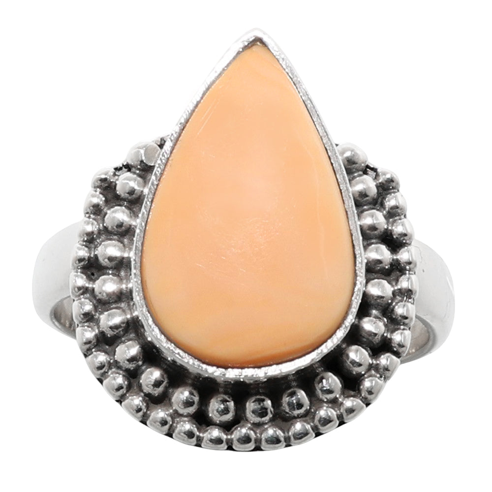 Natural Spiny Oyster Shell 925 Sterling Silver Ring Jewelry Size-16 SR01196