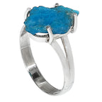 Neon Blue Apatite 925 Sterling Silver Ring Jewelry Size-18 SR01197