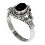 Black Onyx 925 Sterling Silver Ring Jewelry Size-17 SR01199