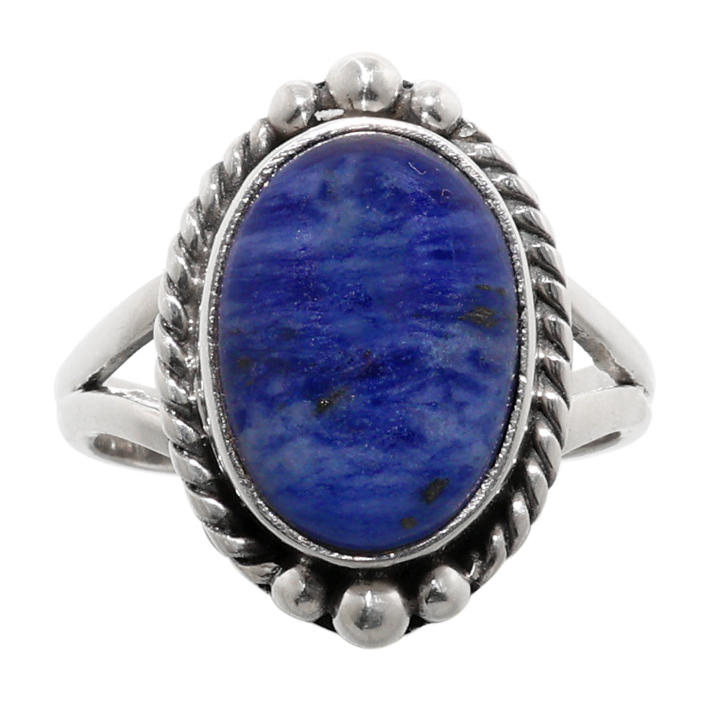 Sodalite 925 Sterling Silver Ring Jewelry Size-16 SR01200
