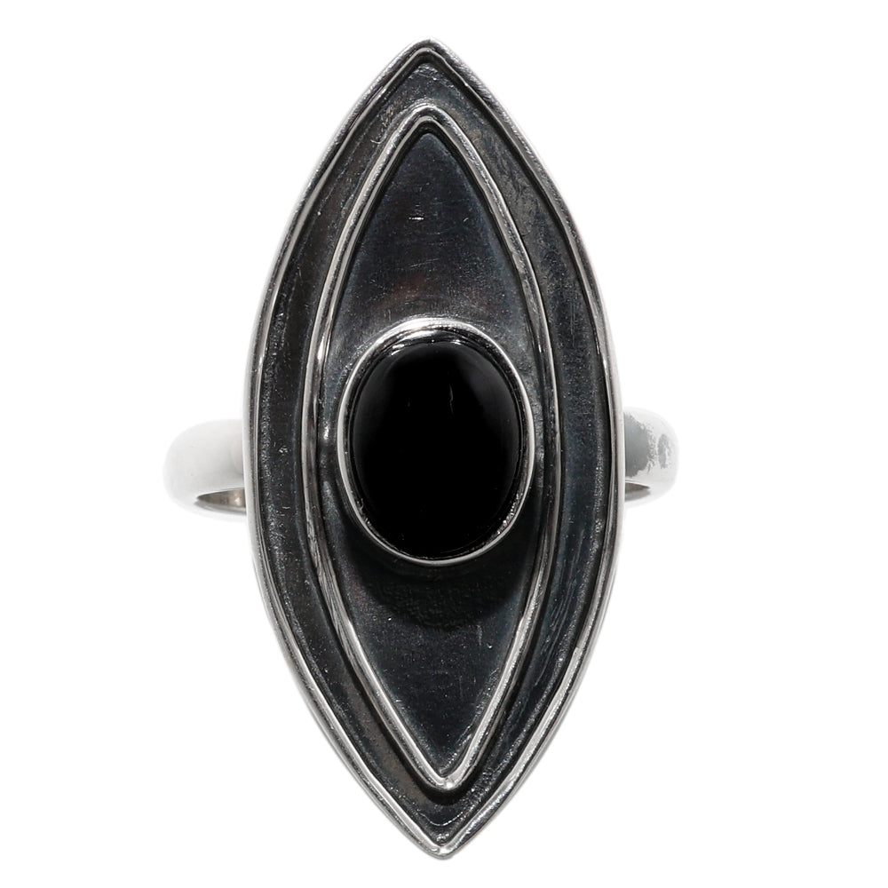Black Onyx 925 Sterling Silver Ring Jewelry Size-20 SR01201