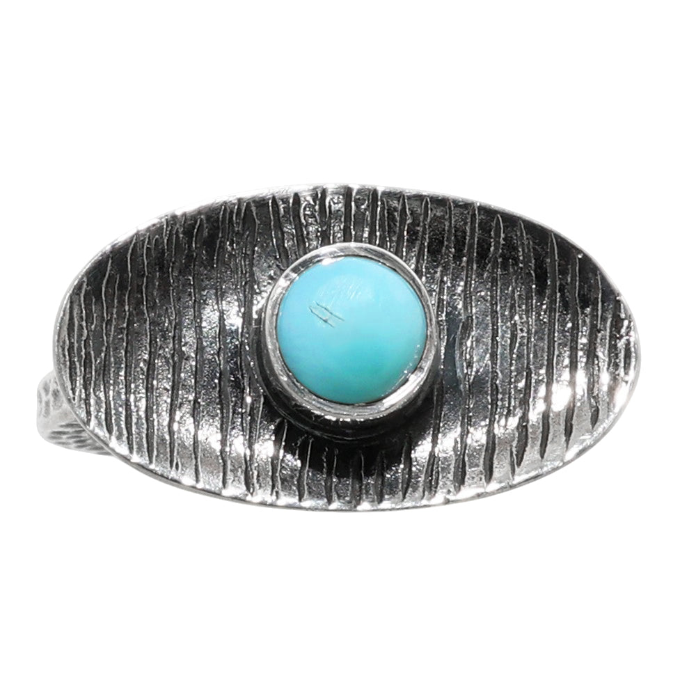 Larimar (Dominican Republic) 925 Sterling Silver Ring Jewelry Size-14 SR01208
