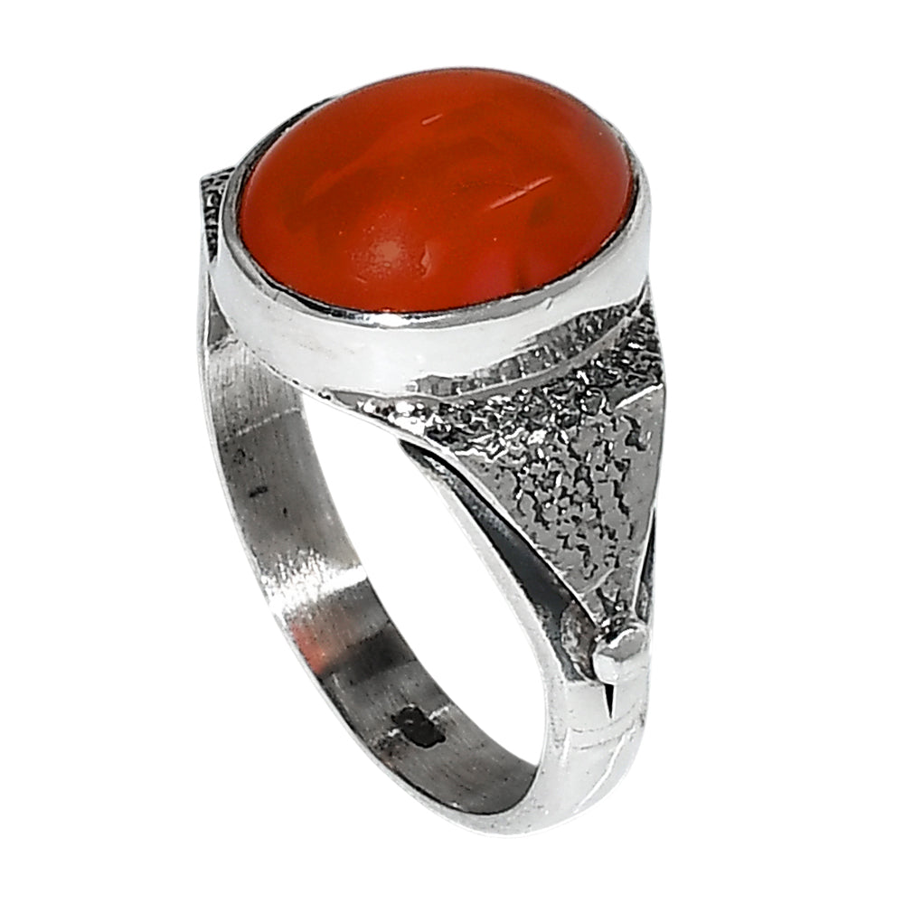 Carnelian 925 Sterling Silver Ring Jewelry Size-17 SR01212