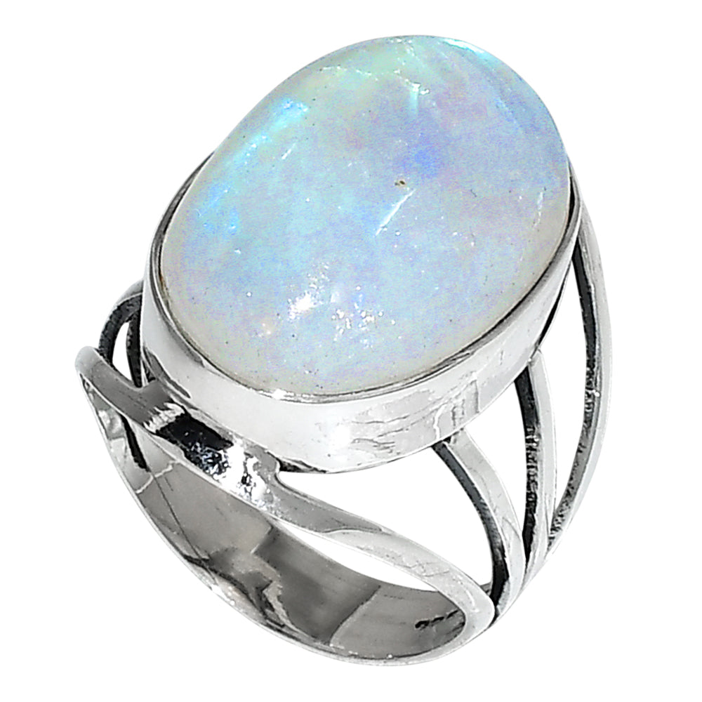 Rainbow Moonstone 925 Sterling Silver Ring Jewelry Size-14 SR01213