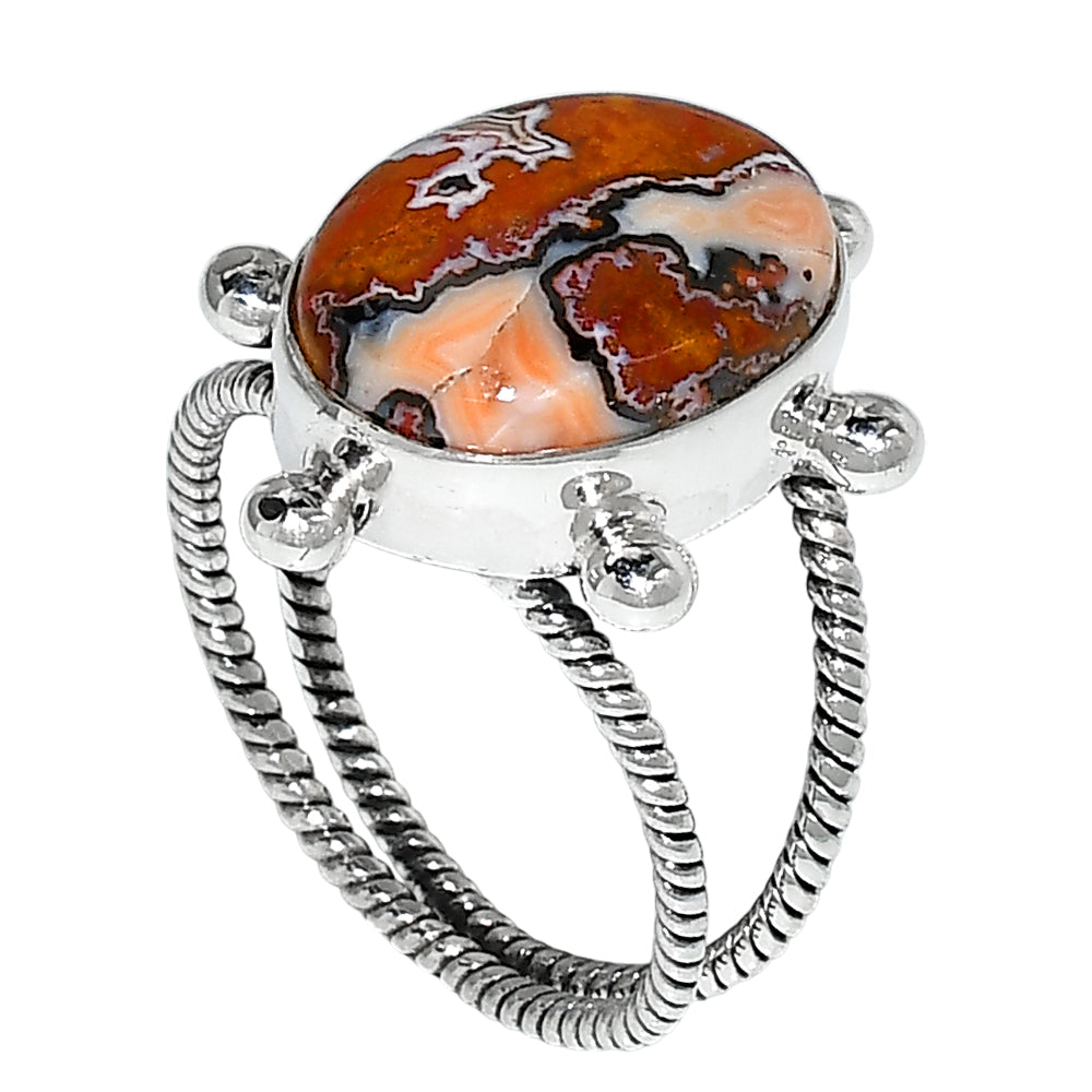 Rosetta Picture Jasper 925 Sterling Silver Ring Jewelry Size-17 SR01217