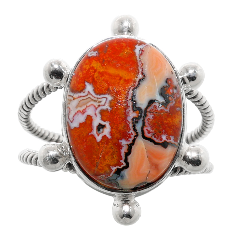 Rosetta Picture Jasper 925 Sterling Silver Ring Jewelry Size-17 SR01217