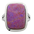 Lavender Jade 925 Sterling Silver Ring Jewelry Size-21 SR01219
